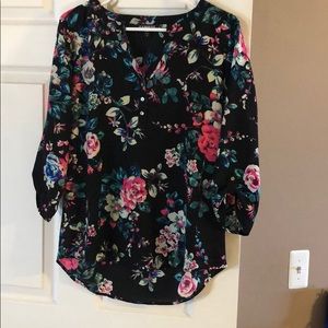 Express floral portofino blouse medium